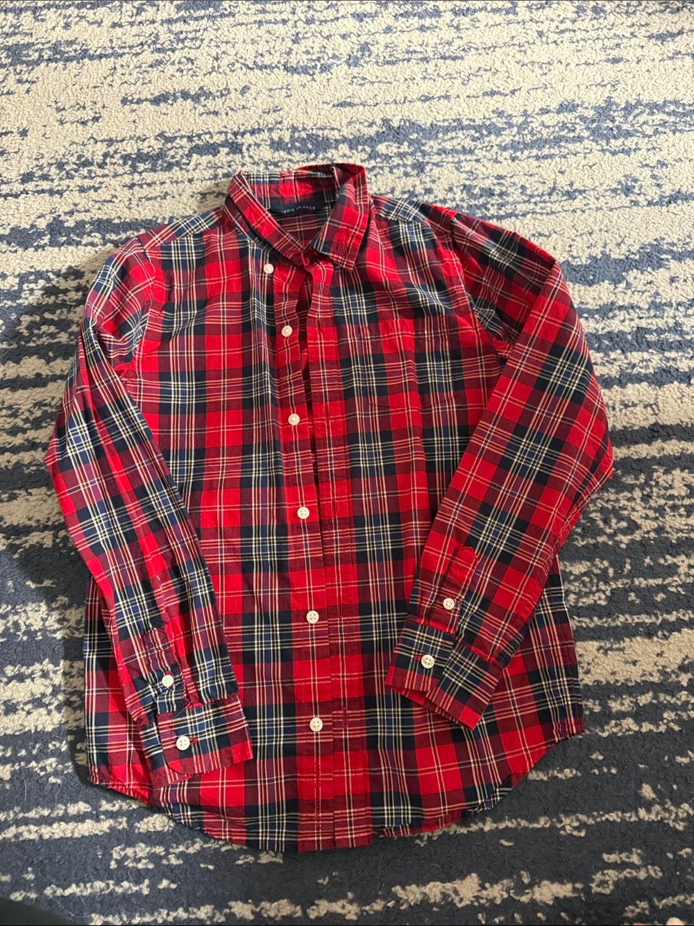 Janie and Jack Red Plaid Button-Down Shirt